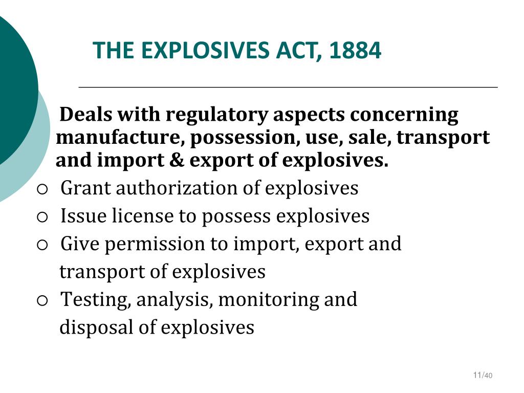 Learn About Explosvie Act 1884