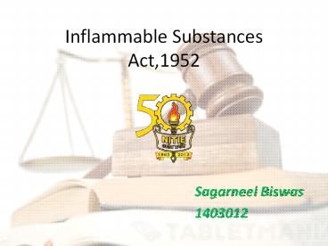 Inflammable Substance Act 1952